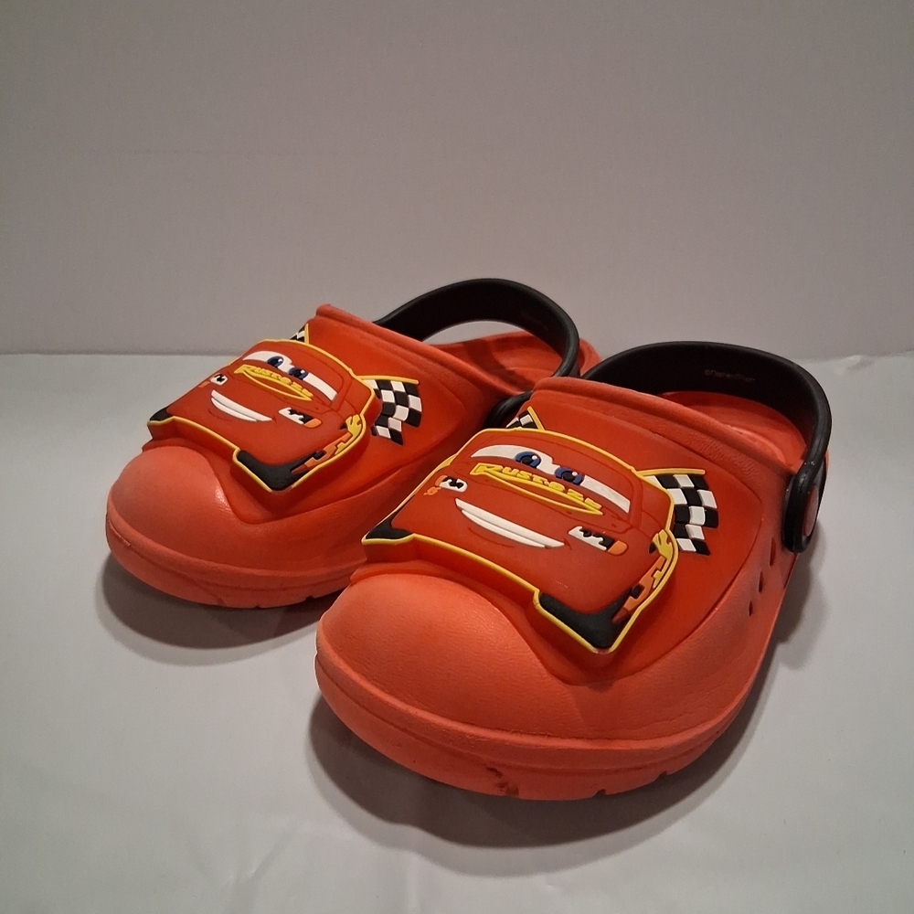 Cars Lightning McQueen Light Up Toddler Kids Pool Sling Back Crocs Sandals 9-10